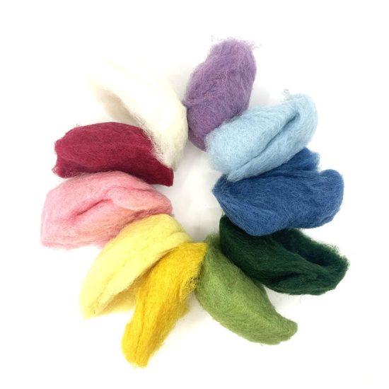 Filges Plant-dyed fairytale felting wool 10 rainbow colours 100g