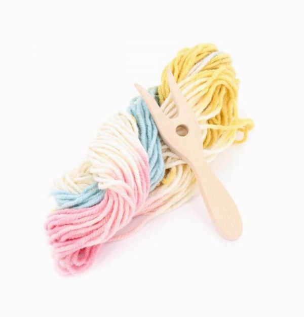 Filges Strickgabel mit 50g Wolle in Pastelltönen