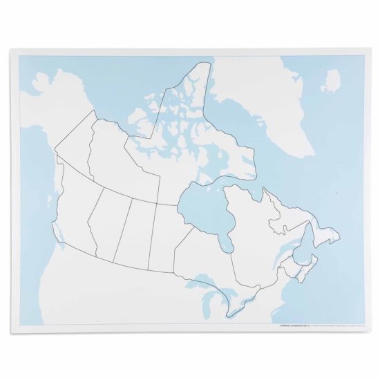 Montessori Geographie Material Kanada Kontrollkarte Unbeschriftet Nienhuis Montessori