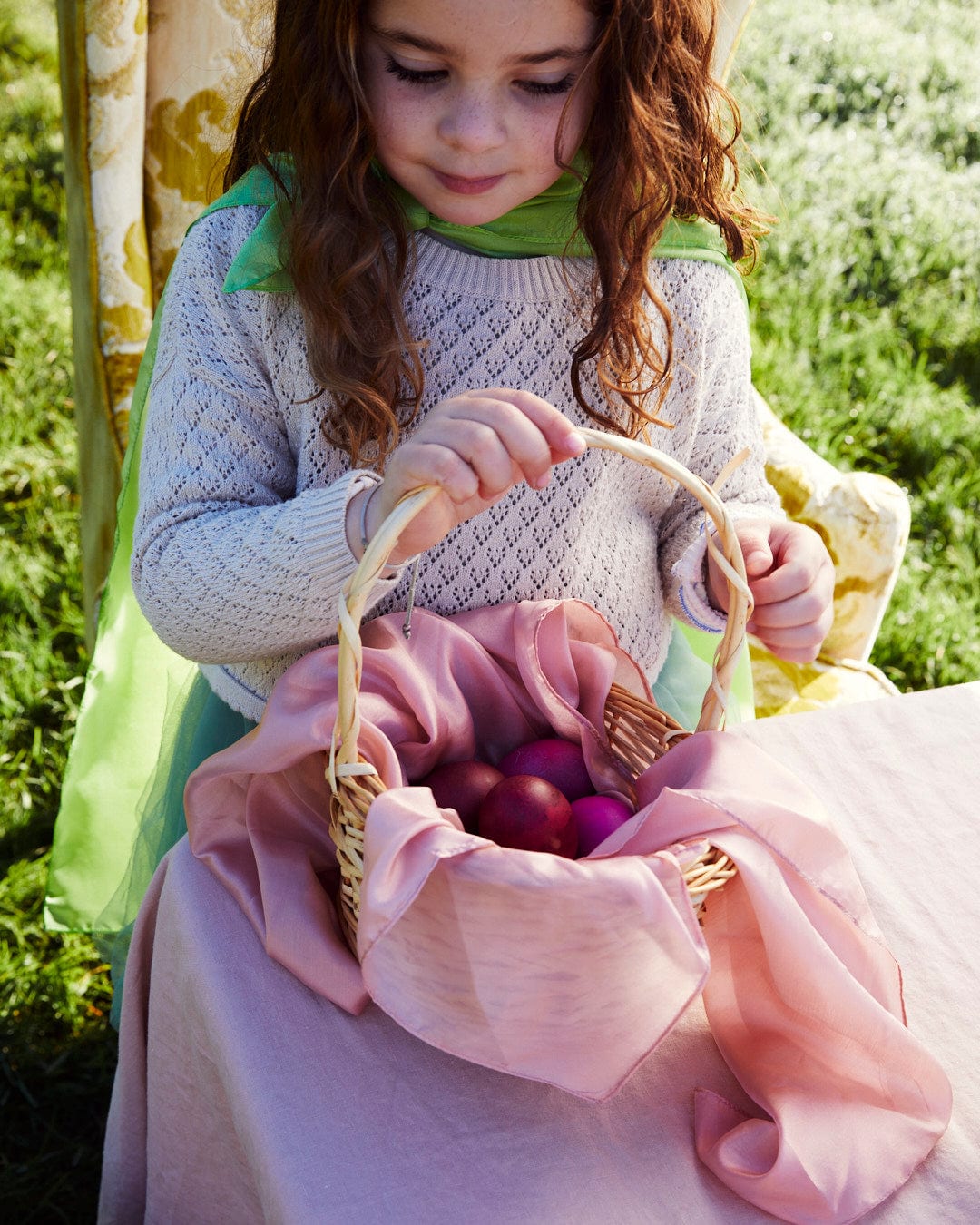 Playsilk Easter Basket Grass Playsilk Green Spring Hand Dyed Waldorf  Inspired 