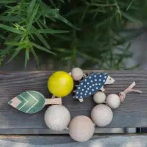 Eperfa hillside hedgehog handmade wooden baby teether toy