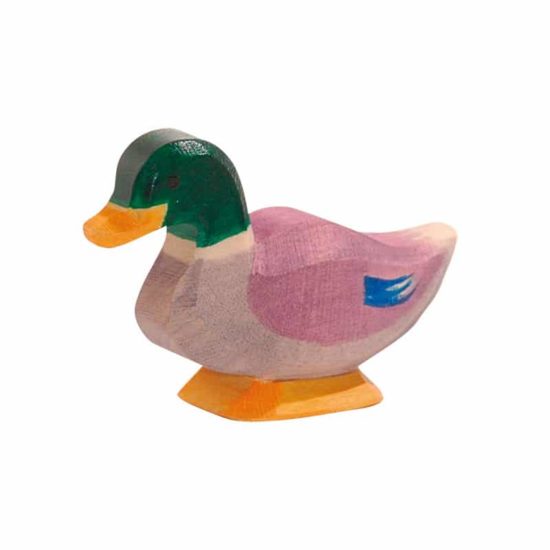Wooden toy male duck Ostheimer family farm figures