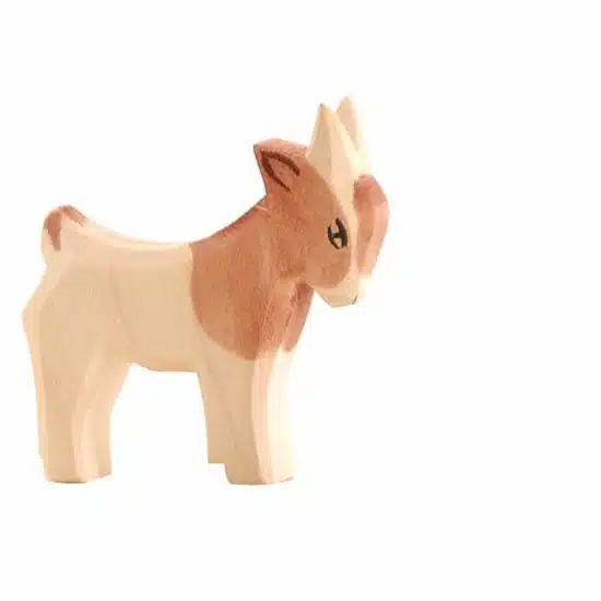 Wooden toy standing small goat Ostheimer family farm figures