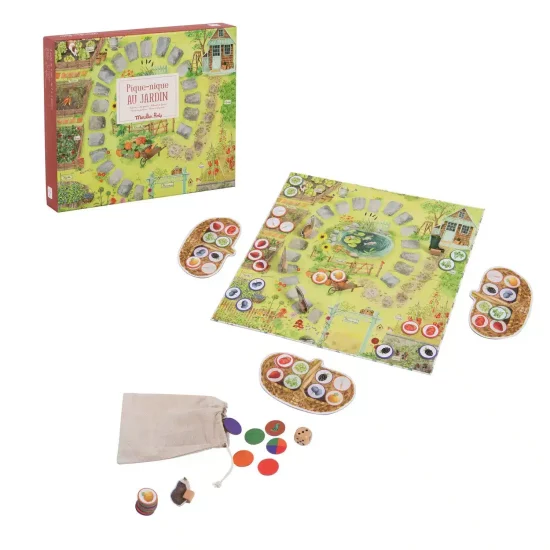 Picnic in the garden harvest fruit vegetables board game by Moulin Roty