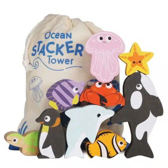 Wooden ocean Stacker Animals Sustainable wooden toy Le Toy Van