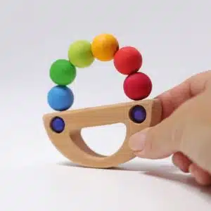 Wooden rainbow boat baby rattle Grimm's