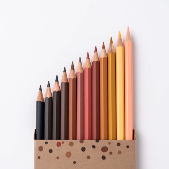 Buntstifte in verschiedenen Hauttönen 12 Stück - Hautfarben