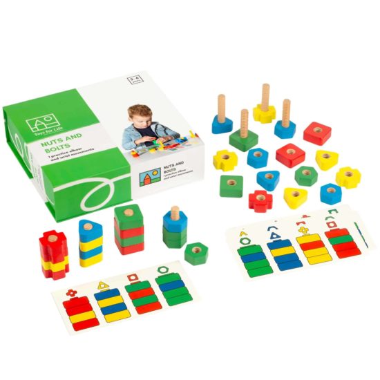 Nuts and bolts Toys for Life educational game learn about wrist movements shapes colour