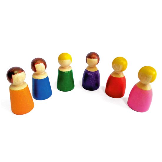 Little people wooden toy figures 6 pieces set Bauspiel