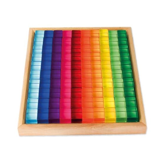 Lucent acrylic cubes rainbow 100 pieces Bauspiel
