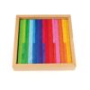 Wooden rainbow coloured building rods & mosaic tiles combi box Bauspiel