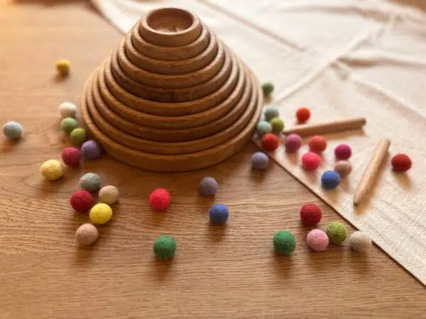 Threewood numbered sorting and counting trays Montessori inspired 