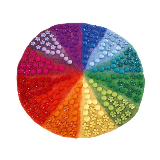 Wool felt rainbow colours circle Bauspiel