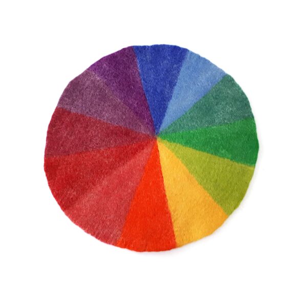 Wool felt rainbow colours circle Bauspiel