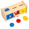 Montessori Holzkasten mit drei Fächern und Scheiben Kleinkinder Educo