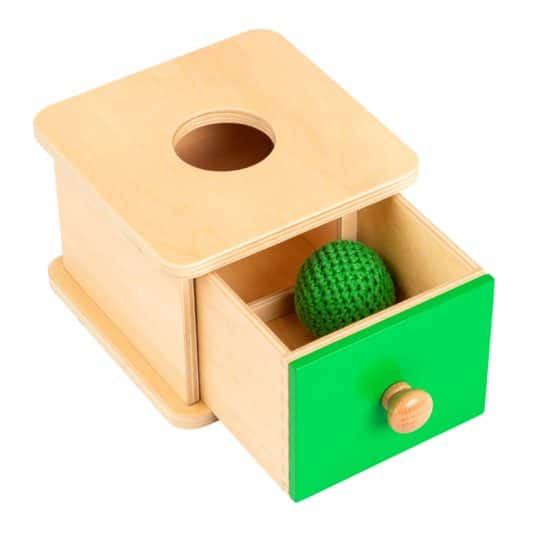 Montessori imbucare box with knit ball toddlers Educo