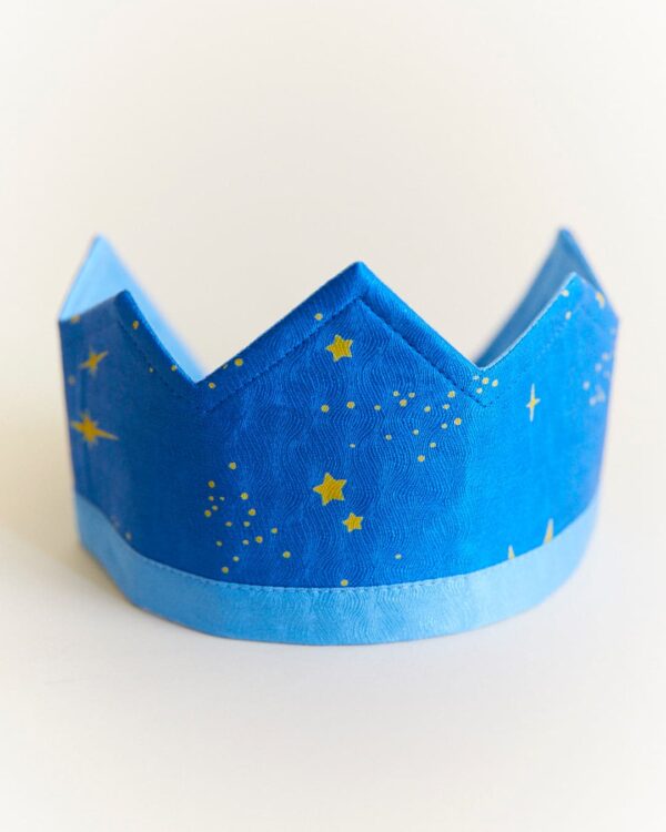 Reversible silk Waldorf birthday crown starry night Sarah's Silks