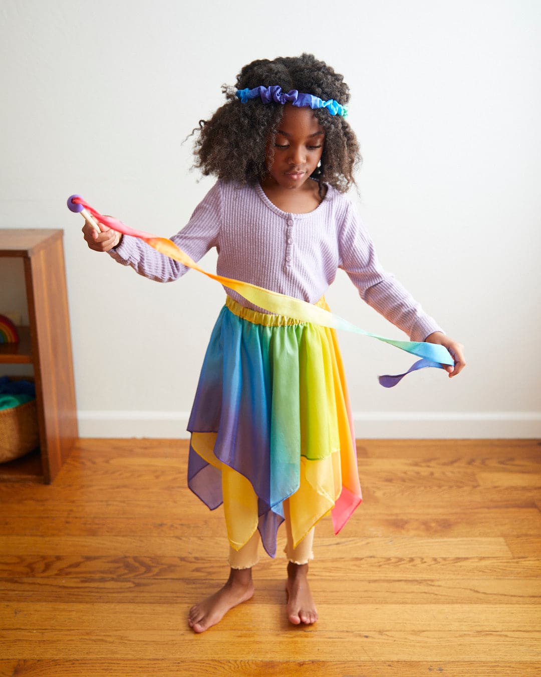 Silk rainbow mini streamer - Sarah's Silks - Teia Education & Play