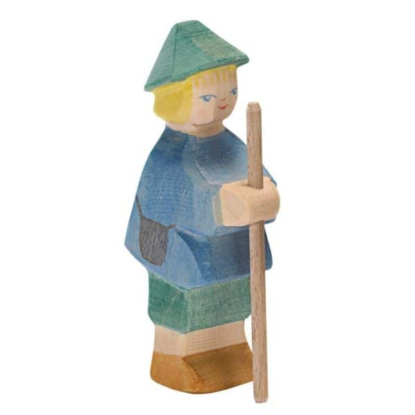 Wooden small shepherd boy toy figure Ostheimer family and farm