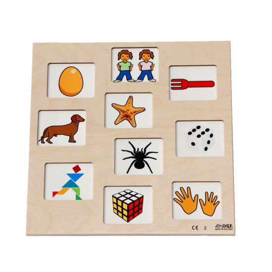 Wooden educational relief puzzle number match Rolf