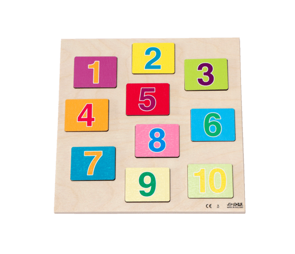 Wooden educational relief puzzle number match Rolf