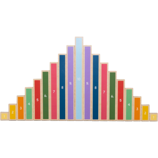 Wooden educational math puzzle playing with length