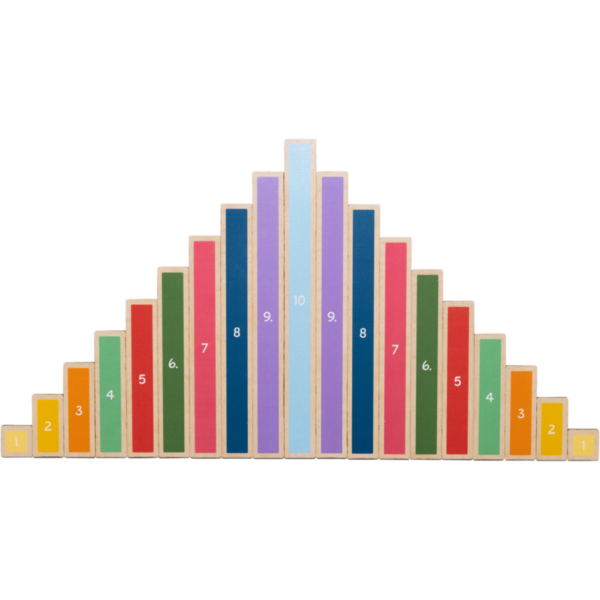 Wooden educational math puzzle playing with length