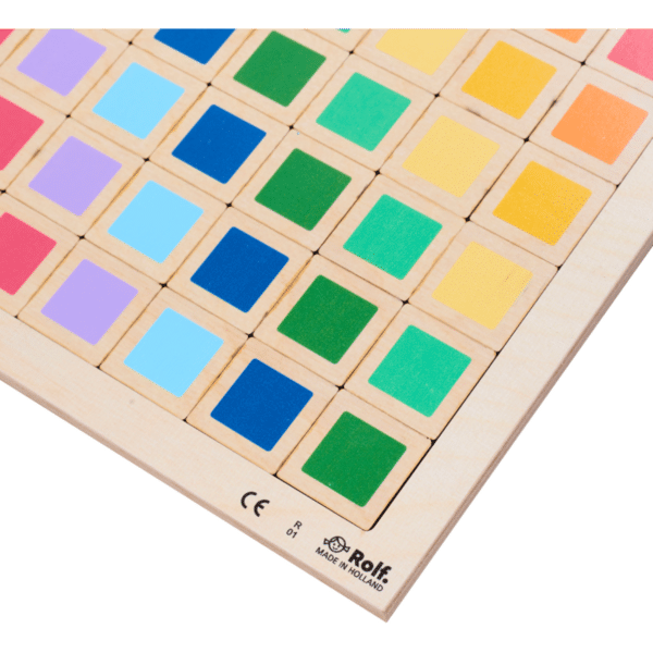 Wooden educational math puzzle playing with surface