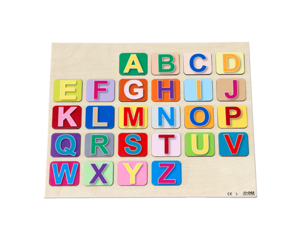 Wooden educational puzzle A-Z letters in uppercase Rolf