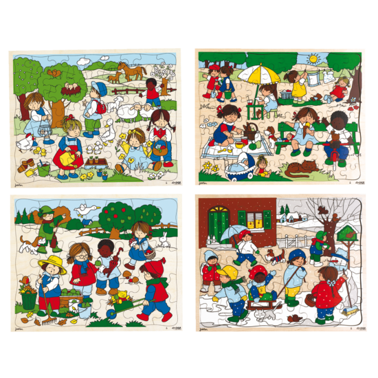 Wooden educational puzzle set the 4 seasons Rolf