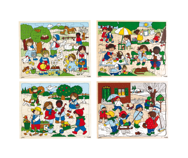 Wooden educational puzzle set the 4 seasons Rolf