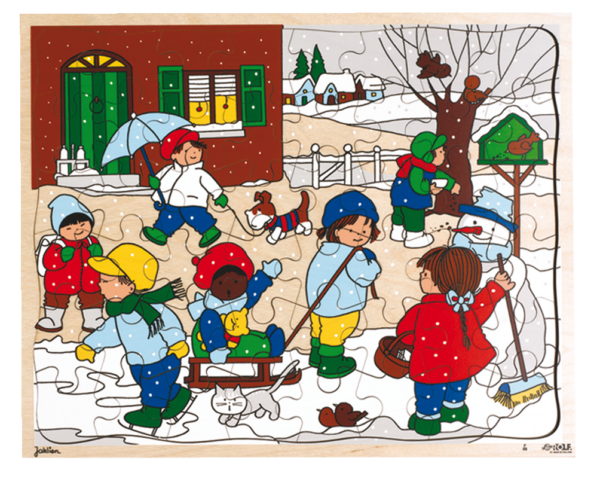 Wooden educational puzzle set the 4 seasons winter Rolf