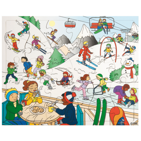 Wooden educational puzzle winter sports Rolf