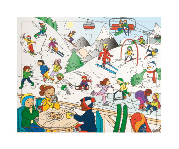 Wooden educational puzzle winter sports Rolf