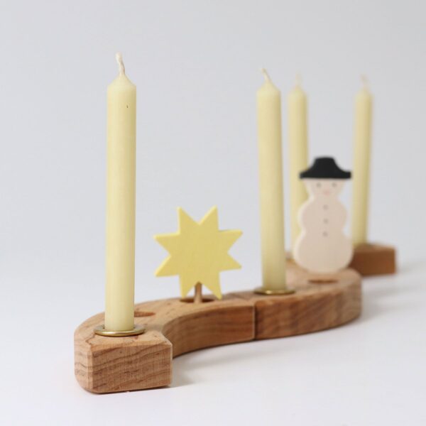 Cream coloured candles made form 100% beeswax / Waldorf celebrations ring accessory Grimm's