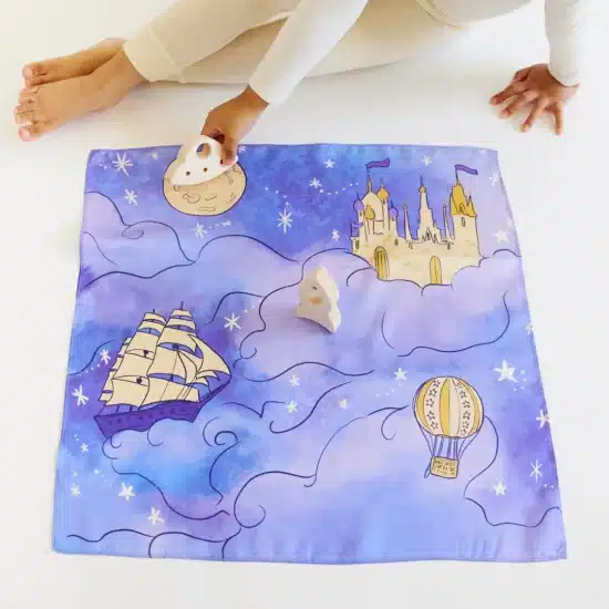 Mini playsilk castle in the sky playmap Sarah's Silks