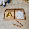 Montessori wooden letter sand writing tray Threewood