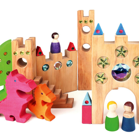 Large fairytale castle blocks set Bauspiel