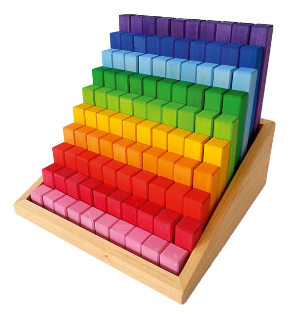 Stepped wooden counting and building blocks set - Bauspiel