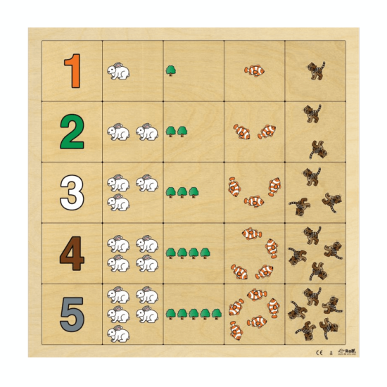 Wooden counting lotto puzzle 1-5 Rolf