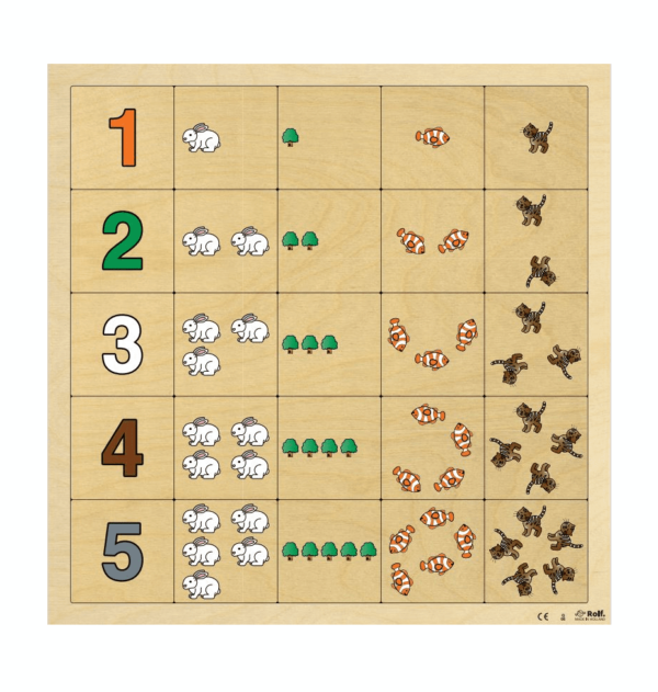 Wooden counting lotto puzzle 1-5 Rolf