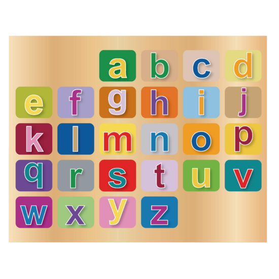 Wooden educational puzzle A-Z letters in lowercase Rolf