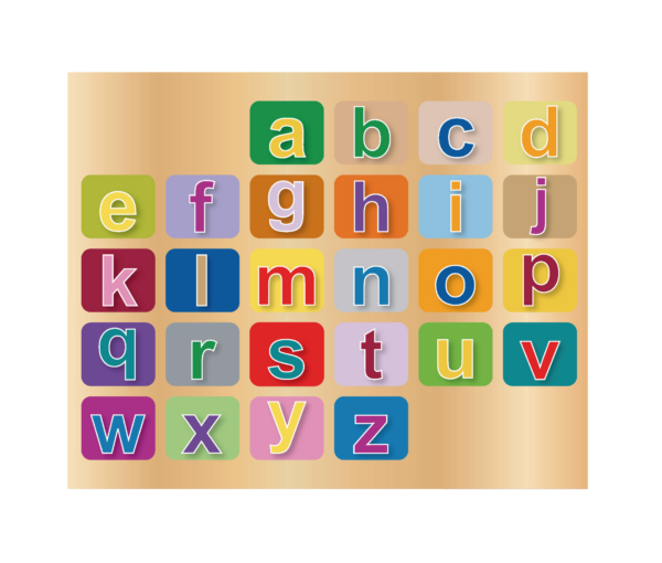 Wooden educational puzzle A-Z letters in lowercase Rolf