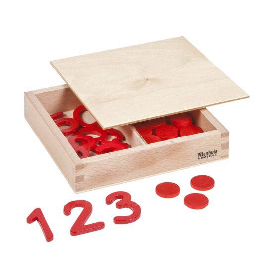 Cut-out numerals and counters international version Nienhuis Montessori