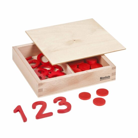 Cut-out numerals and counters international version Nienhuis Montessori