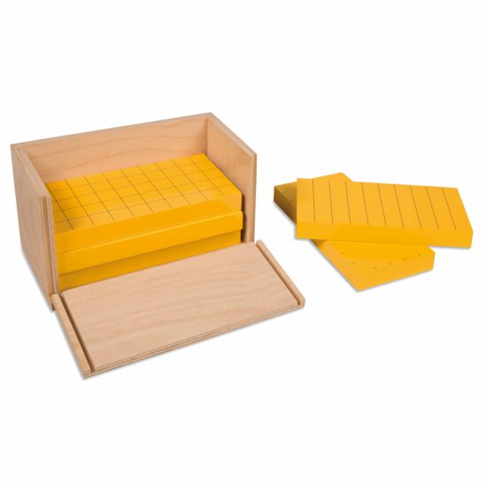 Five yellow prisms in wooden box - Nienhuis Montessori