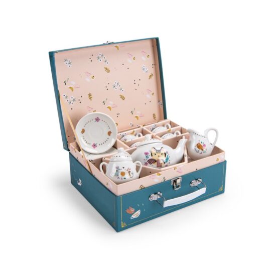 Ceramic tea service in a suitcase Moulin Roty