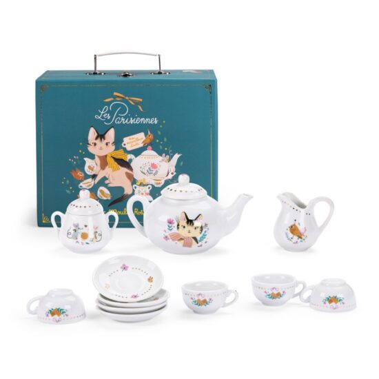 Ceramic tea service in a suitcase Moulin Roty