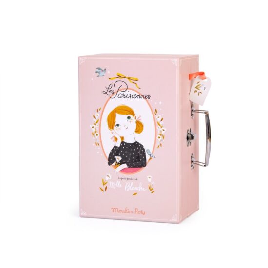 Mademoiselle Blanche's little wardrobe suitcase and doll Moulin Roty