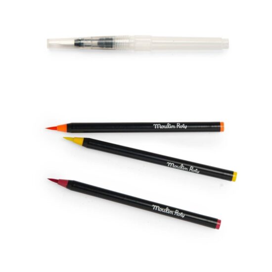 Moulin Roty set of 12 watercolour felt-tips pens Le Jardin du Moulin collection